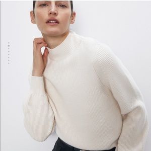 Zara mock neck knit sweater